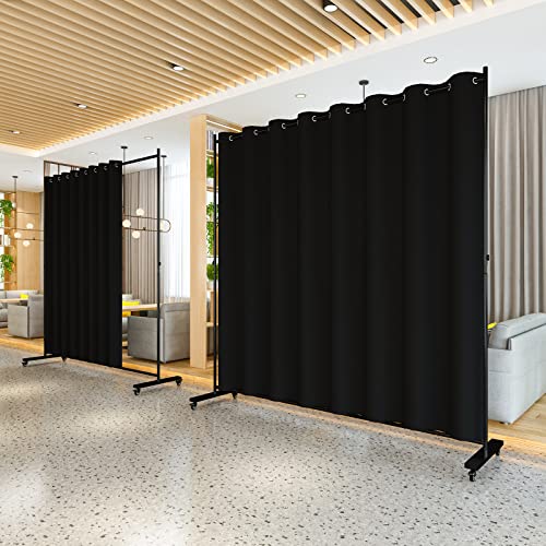 Room Divider Kit, 13.1 ft x 6.6 ft, 4 Rolling Wheels Curtain Divider Stand, Metal Frame, Darking Curtain, L-Shape Dressing Room for Boutique, Expandable Room Partition for Home by Lvrunben - Image 7