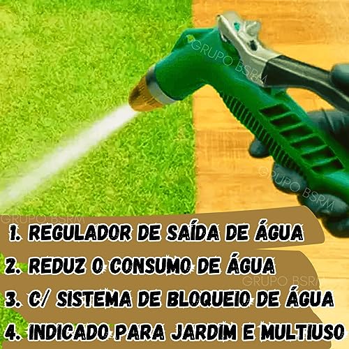 Kit Esguicho mangueira pressao regulavel bico jato de água pistola jardim multiuso lavagem irrigação