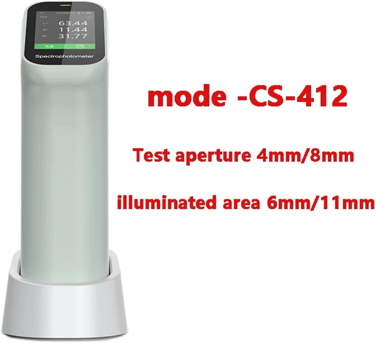 Colorimeter, Spectrophotometer Usb Charable Colorimeter, Portable Color Analyzer LAB Color Meter E*a*b Tester Caliber 4mm 8mm,Low Energy Consumption Instrument(CS-412)