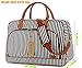 BAOSHA Large Canvas Travel Tote Duffel Bag Carry on Weekender Overnight Bag for Women HB-35 (Blue Striped)