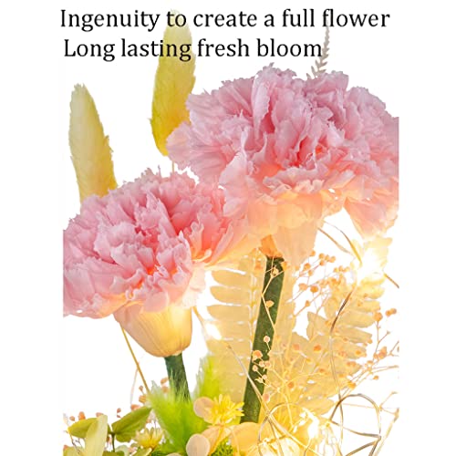 Cravos Presentes para a Mãe, Flores Preservadas para a Mãe em Vidro Flores Secas Cravos Buquê Presen