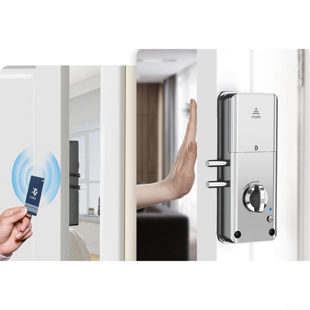Serratura invisibile con telecomando per app TTlock con funzioni anti leva per una maggiore sicurezza domestica (argento)