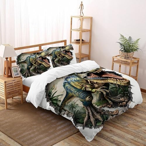 Parure couette dinosaure 3D de qualité supérieure en microfibre douce king size - 2