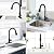 Herogo Kitchen Faucets with Pull Down Sprayer Matte Black, Stainless Steel High Arc Single Handle Modern 3-Function Pull Out Kitchen Faucet with Water Lines for Farmhouse Camper Laundry RV Sinks