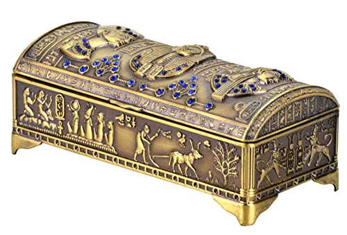 NileCart Ancient Egyptian Style Decorative Small Jewelry Box Made in Egypt (Antique Brass) - image 1