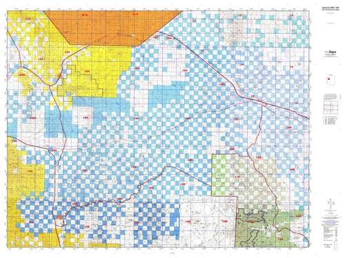 MyTopo Arizona 18A Hunt Area / Game Management Units (GMU) Map, 48" x 36", Greyscale, Smooth Finish, Topographic Map
