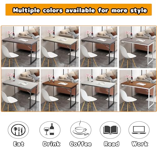 Manque de place ? Table pliante murale 100x50cm, le bureau bois compact idéal - 7
