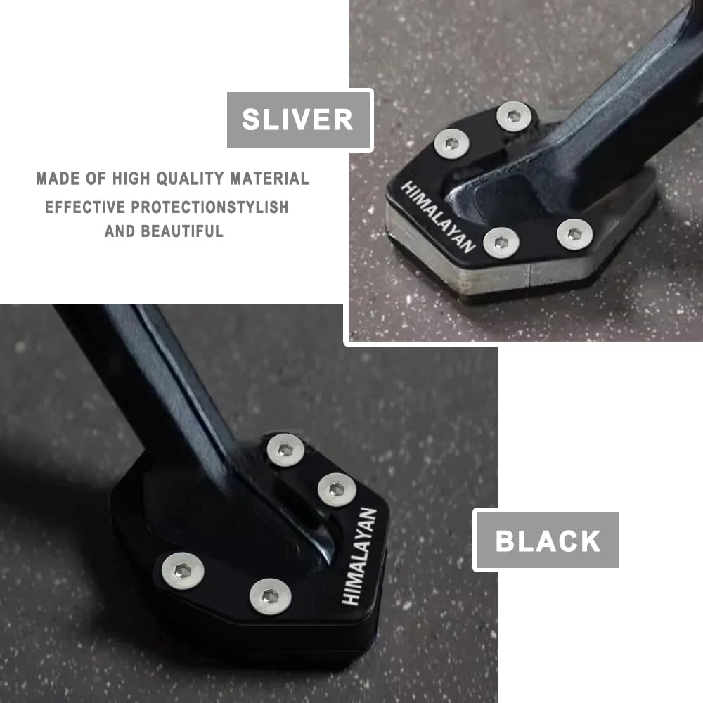 Accessori per moto CNC Cavalletto laterale ingrandito Supporto estensione cavalletto laterale per Himalayan 450 2024 2025 (Nero)