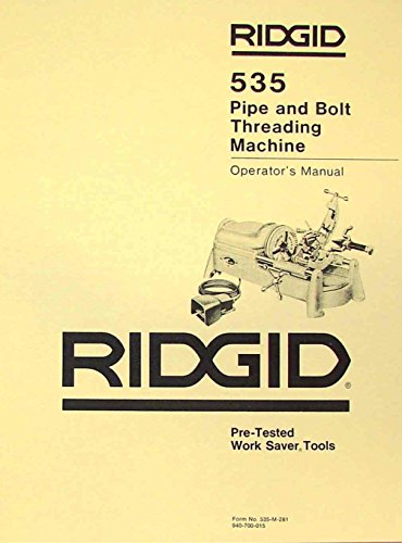RIDGID 535 Pipe & Bolt Threading Machine Manual