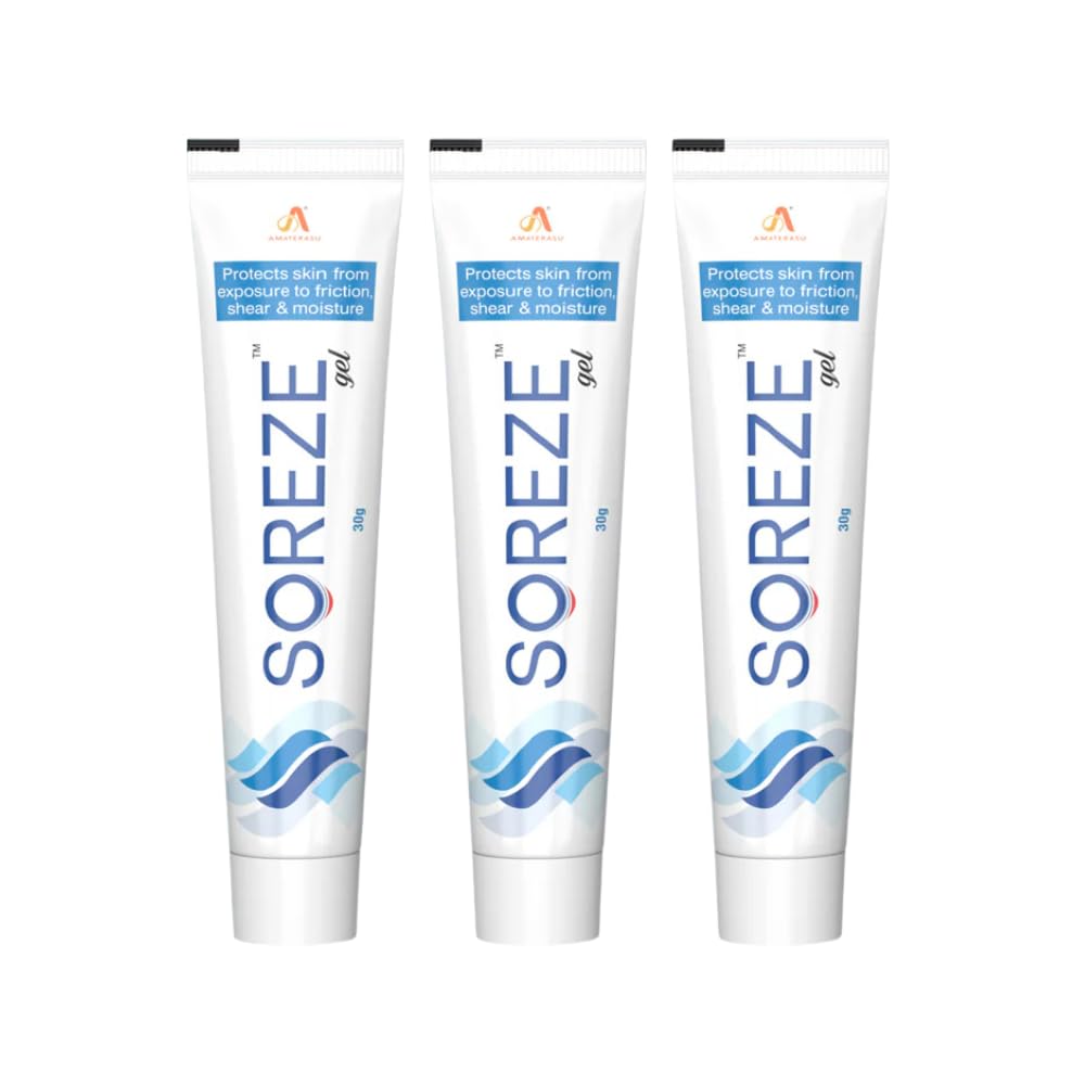 Amaterasu Soreze Bed Sores Prevention Gel | Skin Protectant Gel, Silicone Barrier Layer To Prevent Bed Sores | Pack of 3-90gm (30gm Each)