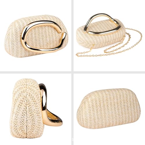 Image of Women Acrylic Clutch Box Metal Handle Evening Bag Trendy Ladies Shoulder Crossbody Purse for Wedding Party Causal