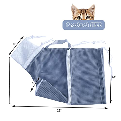 KlerRoem Bolsa de banho para gatos, ajustável, antimordida e antiarranhões, bolsa de cuidados de mal