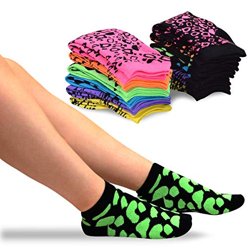 Cute Colorful Low Cut Ankle Socks for Women Girls College 9-11 Fun Novelty Multipair Gifts Floral Solid Neon Animal2