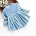 EISHOW Toddler Kids Little Girls Long Sleeve Top Blouse Ruffled Hem Denim Cute T-Shirt Spring Fall Autumn Casual Princess Clothes 1-7 Years Old (3XL (6-7T), Blue)