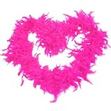 GiftExpress 6’ Medium Weight Chandelle Feather Boa Hollywood Style Costume Accessory Vivid Solid Color (Hot Pink)