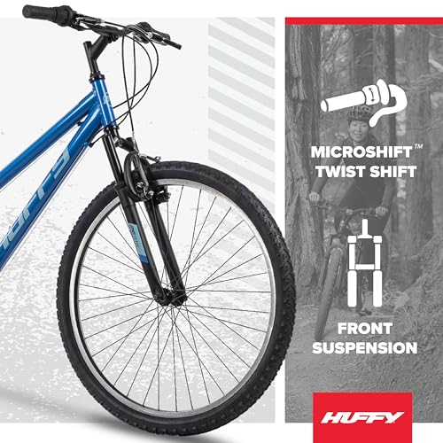 Image of Huffy Stone Mountain Bike for Men and Women, 20 inch /24 inch /26 inch, 6-Speed (20 inch) or 21-Speed, Front or Dual Suspension (Varies), Multiple Colors, Adjustable Saddle, Shimano Equipped, All-Terrain Tires