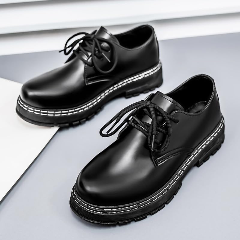 Men's Large Size Black Leather Business Casual Shoes - Formal Work Oxfords with Comfortable Dress Design2