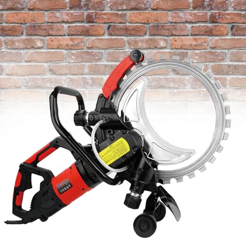 GHCCDAM Rozadora Pared Eléctrica Ranuradora 8980/9500W, Mín. 3000 Revoluciones, Sierra Profesional para Cortar Paredes, Profundidad Máxima 30cm, Incl 2 Discos De Corte De Diamante