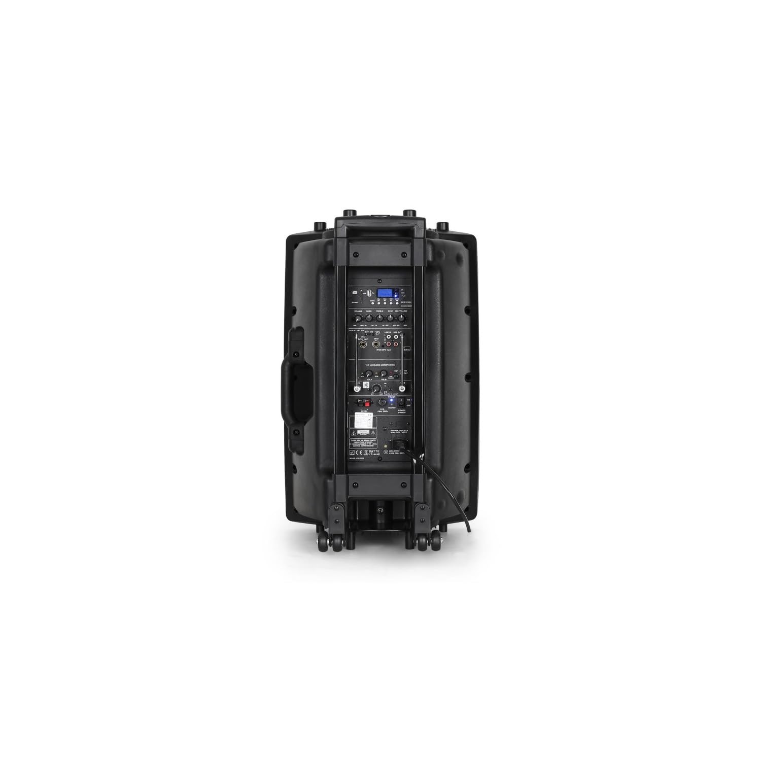 Enceinte Sono Ibiza DJ Portable 15" 800W Autonome Batterie Bluetooth Karaoké 3 Micros VHF Main Tête