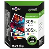 305XL Ink Cartridges Black and Colour Replacement for HP 305 Ink Cartridge, Printer Ink 305 Compatible with HP Envy 6000 6020e 6032e, DeskJet 2700 2700e 2710e 2722e 2800e 2810e 2820e (2 Pack)
