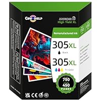 305XL Ink Cartridges Black and Colour Replacement for HP 305 Ink Cartridge, Printer Ink 305 Compatible with HP Envy 6000 6020e 6032e, DeskJet 2700 2700e 2710e 2722e 2800e 2810e 2820e (2 Pack)