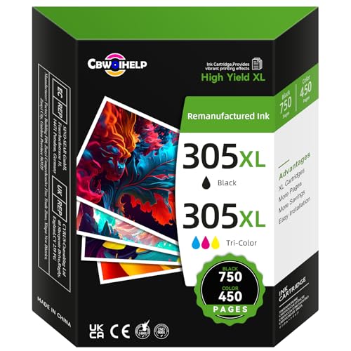 305XL Ink Cartridges Black and Colour Replacement for HP 305 Ink Cartridge Printer Ink 305 Compatible with HP Envy 6000 6020e 6032e DeskJet 2700 2700e 2710e 2722e 2800e 2810e 2820e (2 Pack)