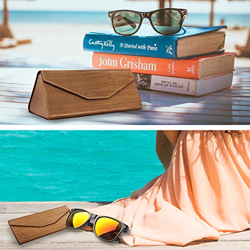 Image of MoKo Foldable Glasses Sunglasses Case, PU Portable Eyeglass Case for Men Women