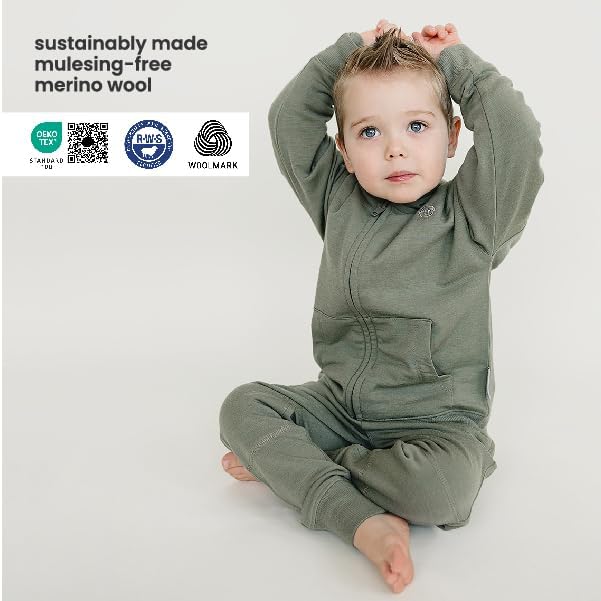 Woolino Merino Wool Kids Jogger Pants with Pockets, Super Soft and Cozy Sweatpants for Boys and Girls, All Season Comfort - Image 3