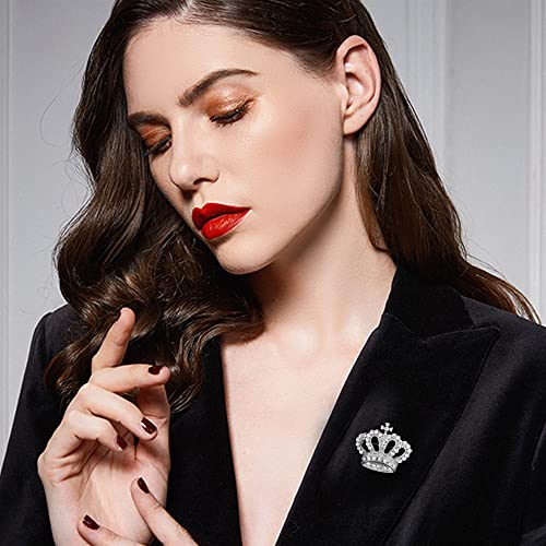 Image of GBAHFY Crystal Rhinestone Princess Queen Crown Brooch Pin for Women - Tiara for Wedding Party Banquet Birthday