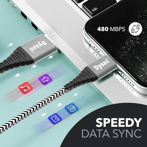 Image of 2.8A Type C Fast Charging Cable | Nylon Braided USB to USB C Charger Cord with Data Sync | Compatible with Samsung, Xiaomi, Realme, Oppo, Vivo & Type C Devices - 3 year Warranty (1M, Black)