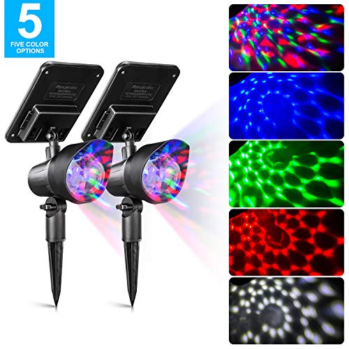 SUNWIND Solar Spotlights Outdoor Colored - Solar Powered Party Lights 4 Colorful LEDs