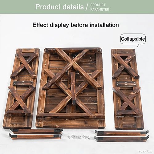 Banco de jardín plegable de madera tradicional para exterior e interior rustic 2
