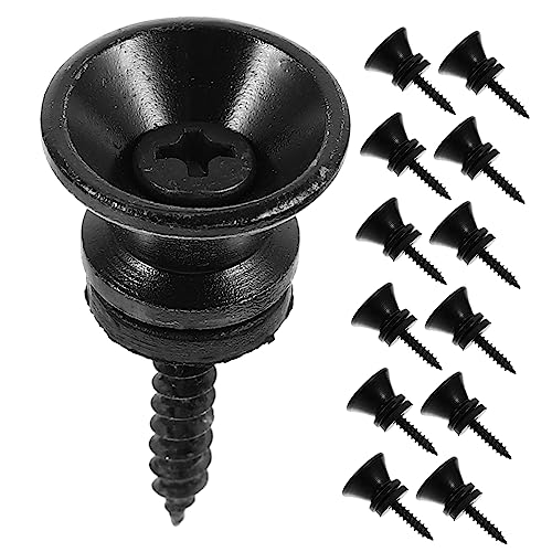 ERINGOGO 20Sets Guitar Strap Studs Non Slip Metal Bass End Pins with Screws Washers for Electric Acoustic Guitars Durable Material Easy Installation Compatible with Various