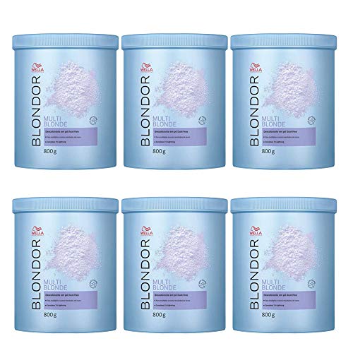 Kit Pós Descolorantes Multi Blonde Dust-Free Powder Lightener Wella Professionals 800G 6 Unidades