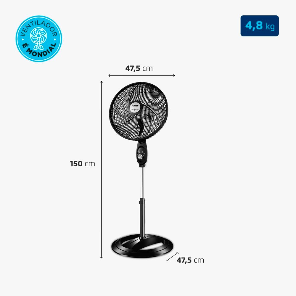 Ventilador Coluna 127V, 40cm, 6 pás, Super Power - VSP-40C-B, MONDIAL
