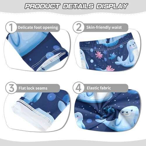 Cute Seal Blue Dots Girls Leggings Kids Yoga Pants Dance Active Tights 4T3