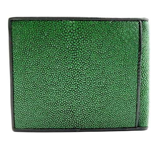 Emerald Green NEW Real Stingray Leather Skin Mens Bi-fold Wallet.4