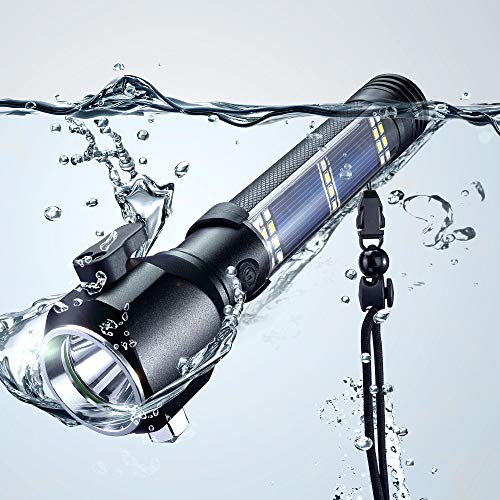 Delxo patriot flashlight Car Flashlight Solar Powered Tactical Flashlight Multi Function Outdoor Car