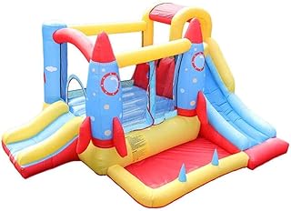 Inflatable Castle and Slide, Rocket Children S Inflatable Trampoline Indoor Slide Clim Wall Castle Toy Square Playground Colors 340 280 185Cm