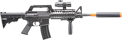 Miniatura 2 de GoldenBall Combo de pistola táctica Airsoft M4 de ABS ligera con pistola de Airsoft Potrable (luz flash, láser, agarre, eslinga incluida)