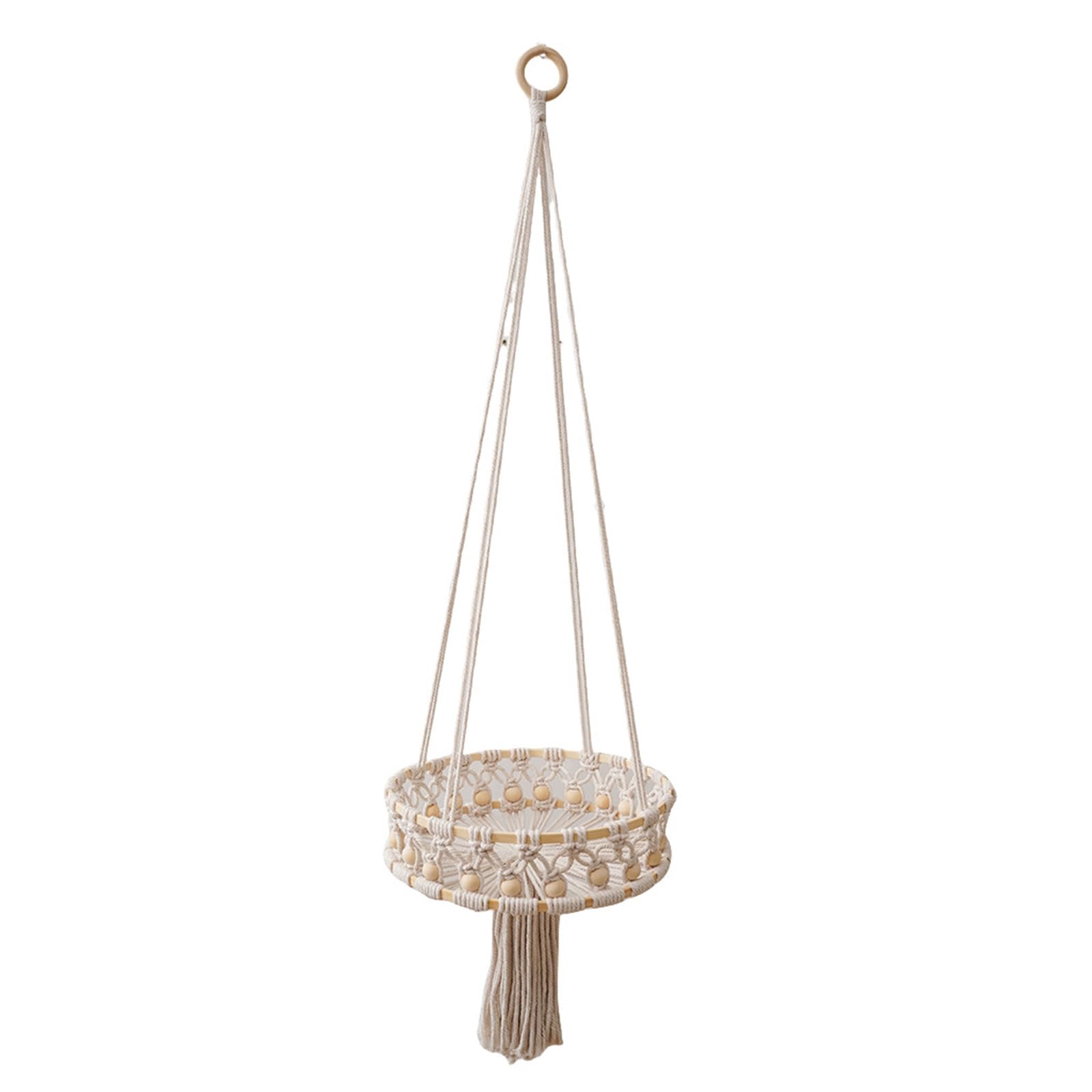 Elnwnnkc Sturdy Cotton Handwoven Hanging Storage Baskets Stylish Kitchen Organizers Portable for Fruit and Vegetable Display Fruit Storage Baskets