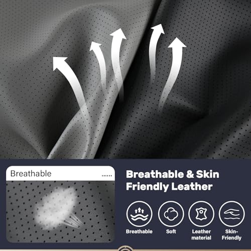 Image of Coverado Memory Foam Car Seat Cushion and Lumbar Support Pillow for Driving Seat, Ergonomic Design Soft and Breathable PU Leather, High Density Memory Foam for Neck & Lower Back Pain Relie