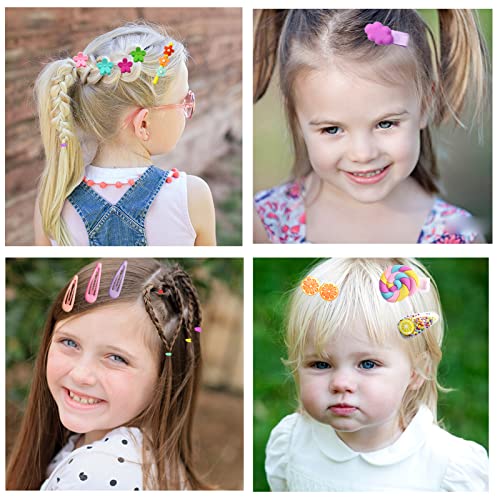 292Pcs Baby Hair Clip, Toddler Girls Hair Accessories, Kids Hair Clips For Styling, Flower Candy Fruits Rainbow Cute Hair Clips For Girls #TOP5
