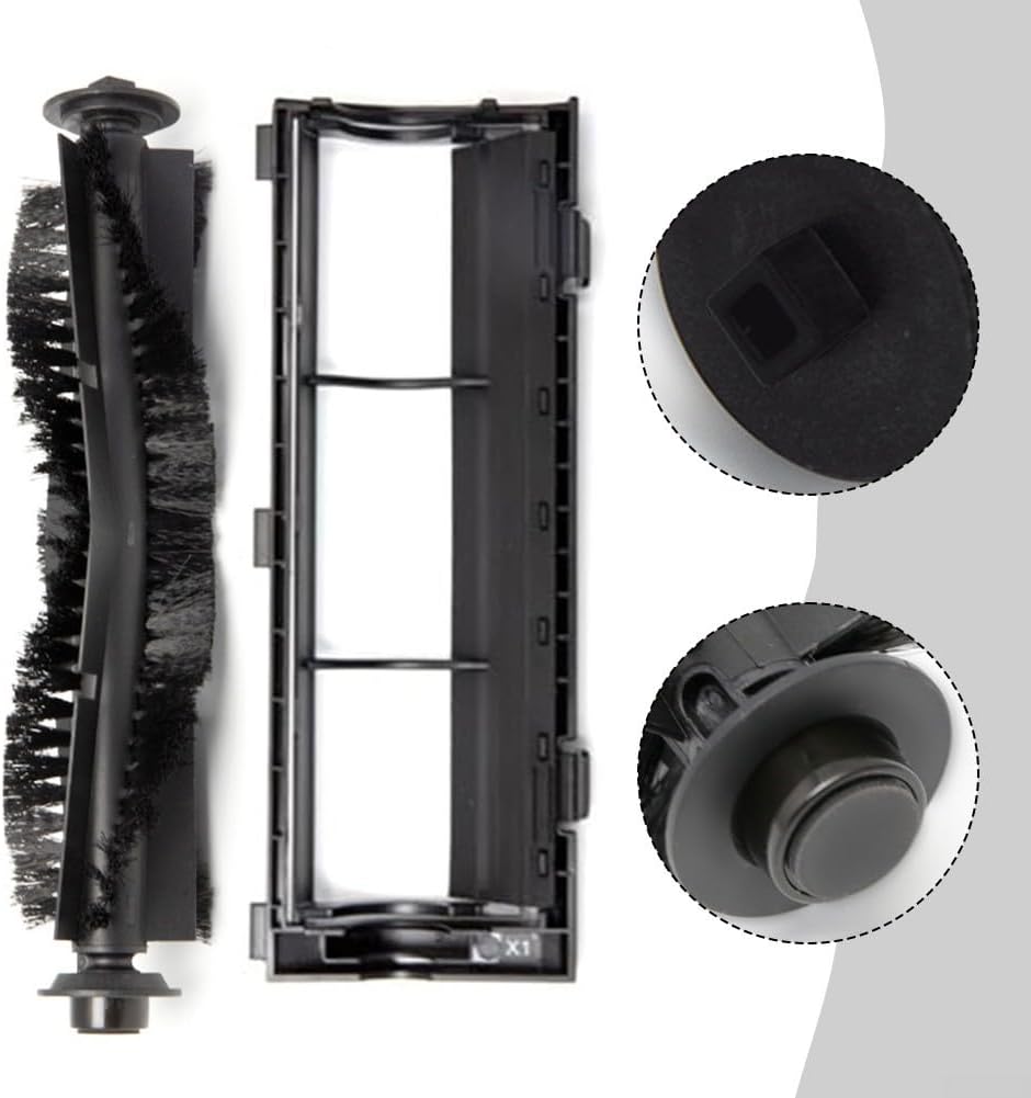 2 Pack Robot Vacuum Main Brush and Guard Replacement Set for iHome for AutoVac for Nova S1, for S1 Pro, for Bobsweep for Ultra-Vision, Easy Installation