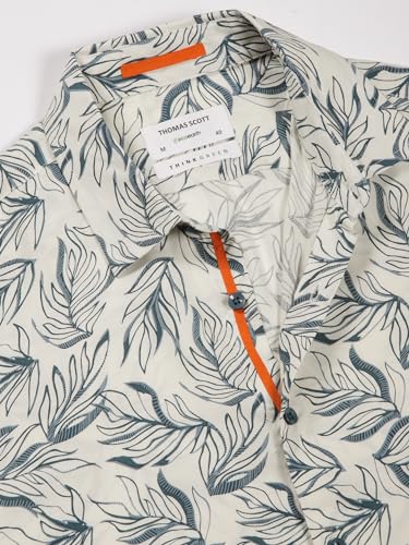 Image of Thomas Scott Men's | Printed | Half Sleeve | Regular Fit | Cotton Rayon | Spread Collar | Casual Shirt