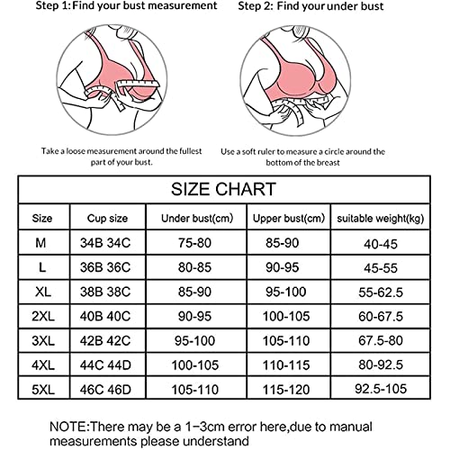 Womens Casual Comfort Convertible Bralette Lace Front Closure 5D Shaping Seamless Beauty Back Push Up Sports Comfy Bra(Multicolor,L) #TOP6