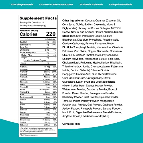 Lean1 Keto Chocolate, 15 Serving Tub, Meal Replacement By Nutrition53 #TOP2