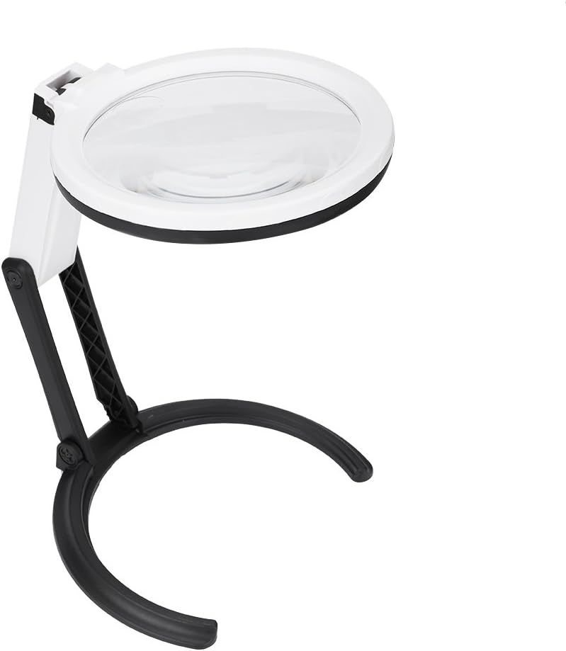LED Table Lamp with 1.8X & 5X Magnifier, Desk Illuminated Tools Magnifying Glass for Reading Cosmetic Makeup Manicure Lighted Magnifier
