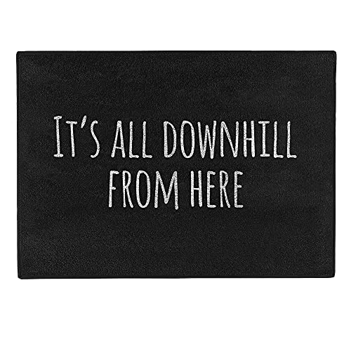 Pechkeks Misfortune Cookies Doormat "It's All Downhill", 70 x 50 cm, Black, 50 x 70 cm (Rectangular)