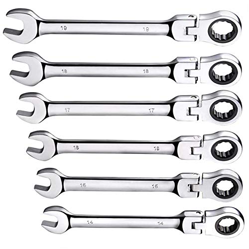 Tinvhy 12-Piece Flex-Head Ratcheting Wrench Set 8-19Mm Metric Flexible Head Ratcheting Wrench Combination Spanner Tool Ratchet Wrenches Set - Automotive Tools #TOP6